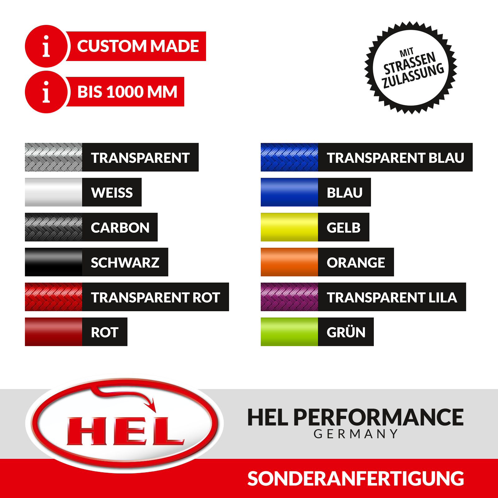 Verteiler, Stahlflex-Bremsleitungen von HEL Performance Germany by